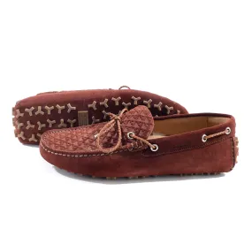 Bally Mens Slip on Boat Shoes with Design in Brown