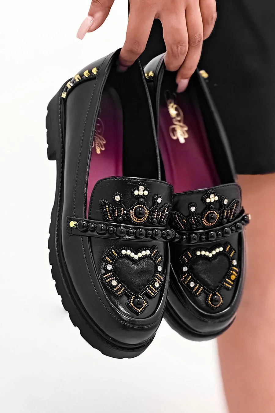 Black Embroidered Dolce Vita Loafers