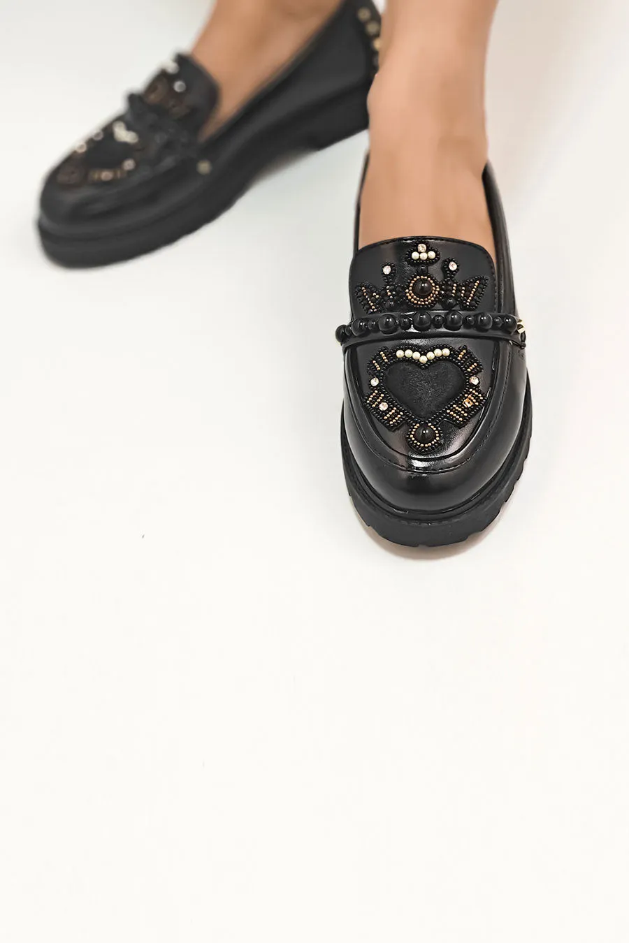 Black Embroidered Dolce Vita Loafers