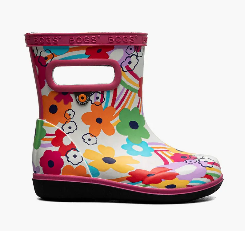 Bogs Skipper II Kids Rainbow Flower Rainboots