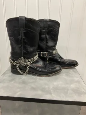 Boots Western By Justin In Black, Size:8.5