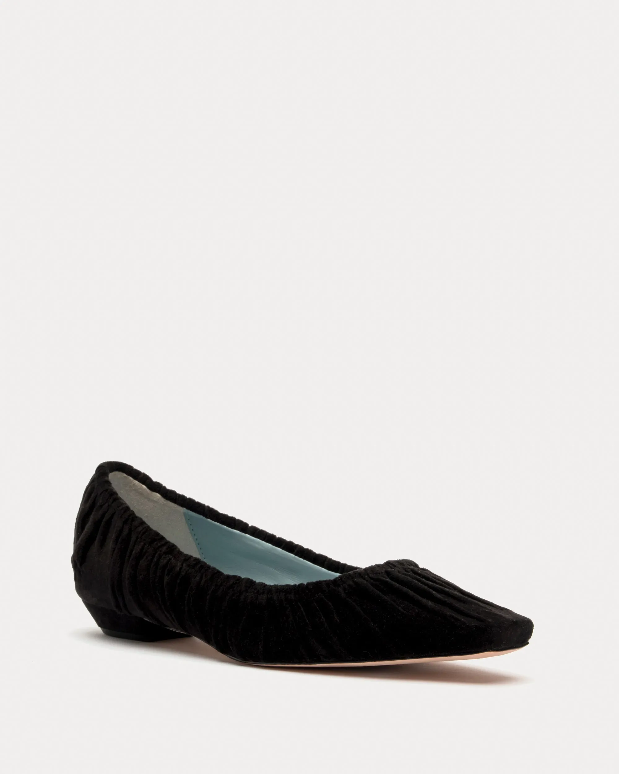 Britta Ruched Flat Velvet Black