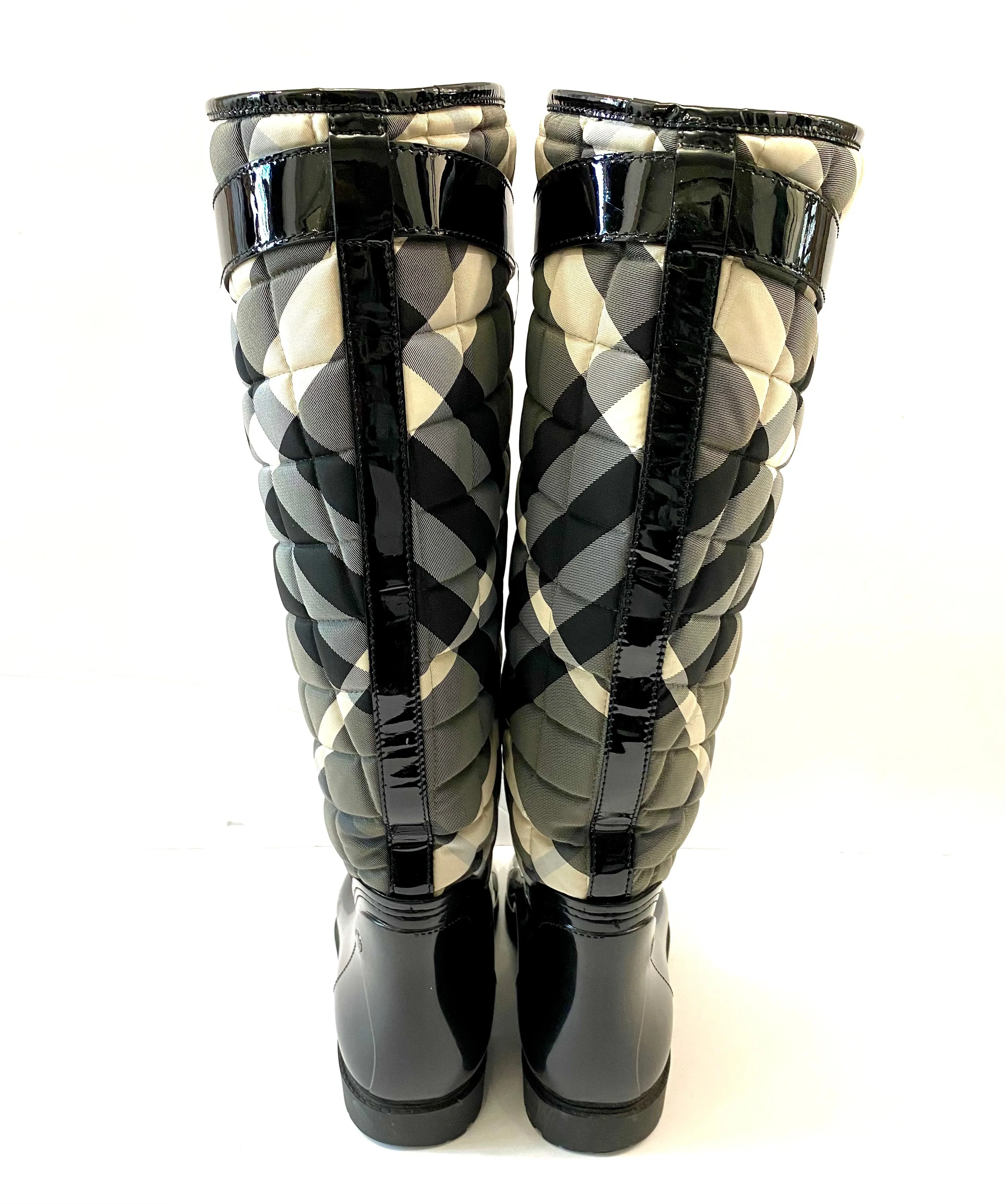 BURBERRY NOVA CHECK TALL RAIN BOOTS