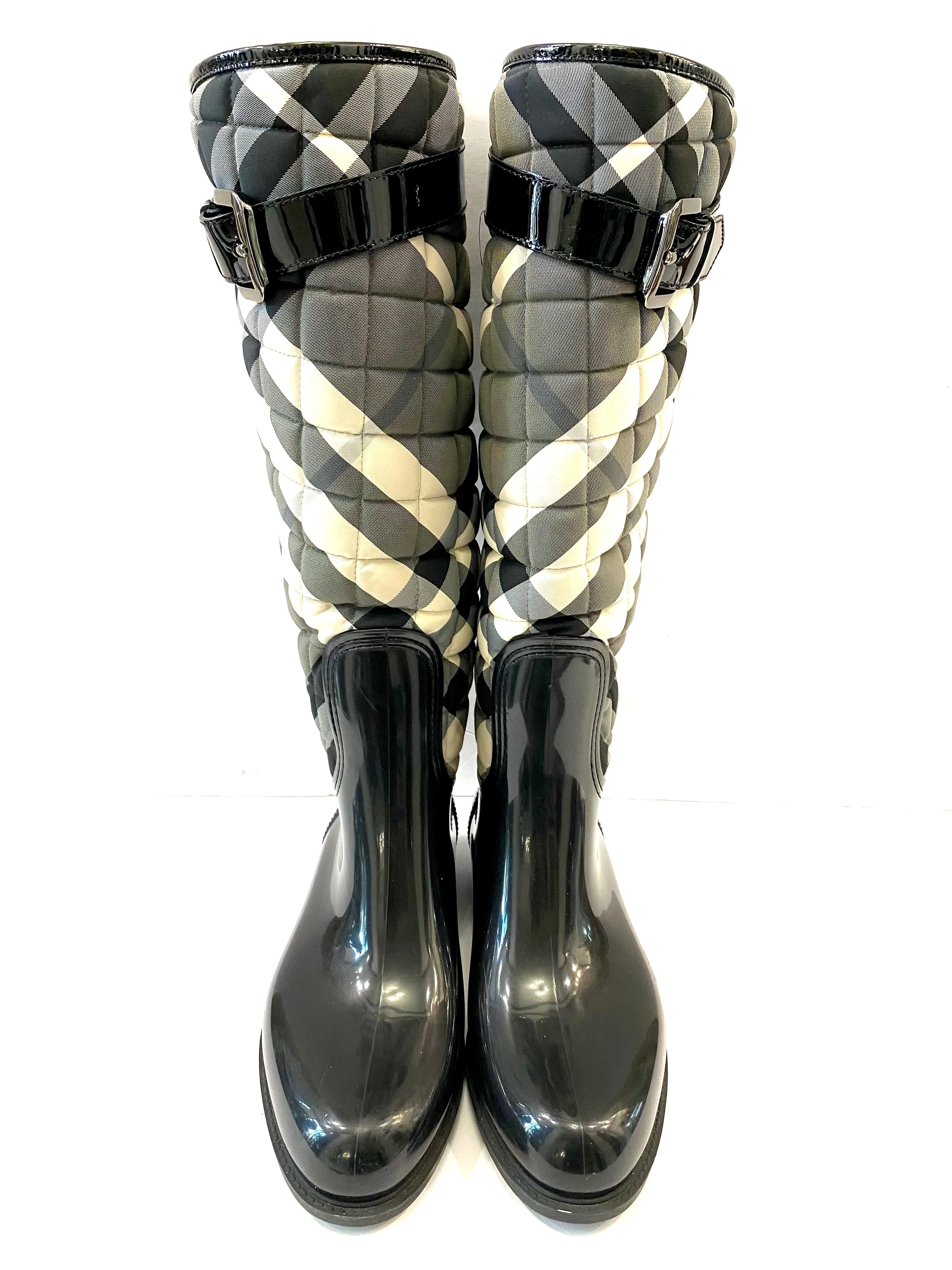 BURBERRY NOVA CHECK TALL RAIN BOOTS