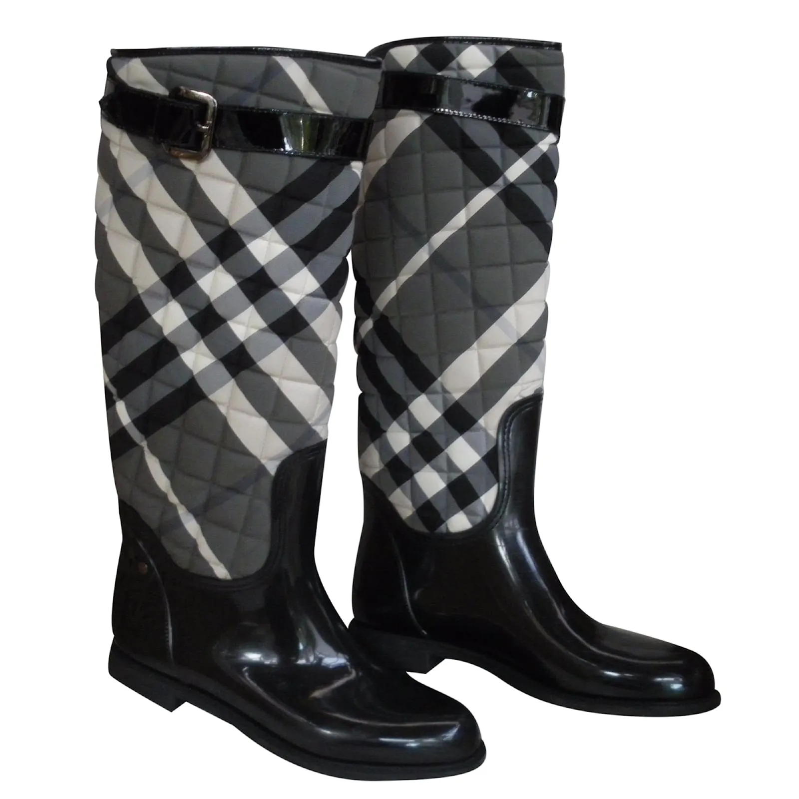 BURBERRY NOVA CHECK TALL RAIN BOOTS