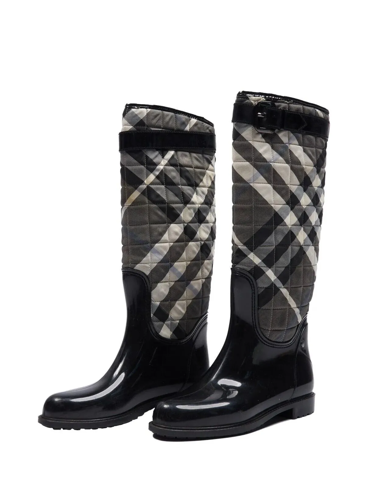 BURBERRY NOVA CHECK TALL RAIN BOOTS