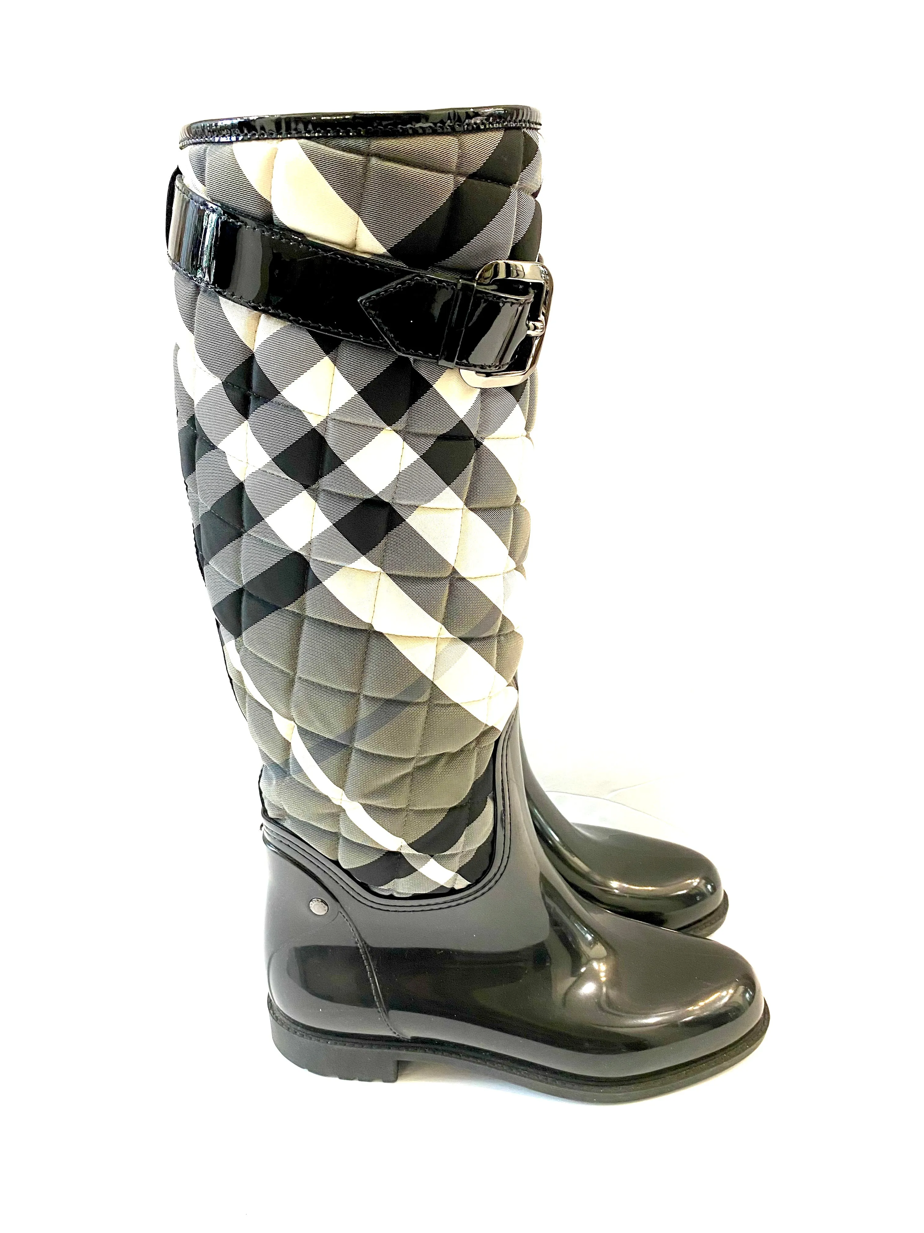 BURBERRY NOVA CHECK TALL RAIN BOOTS