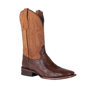 CIRCLE G MEN'S OSTRICH LEG SQ TOE WESTERN BOOTS - L6059