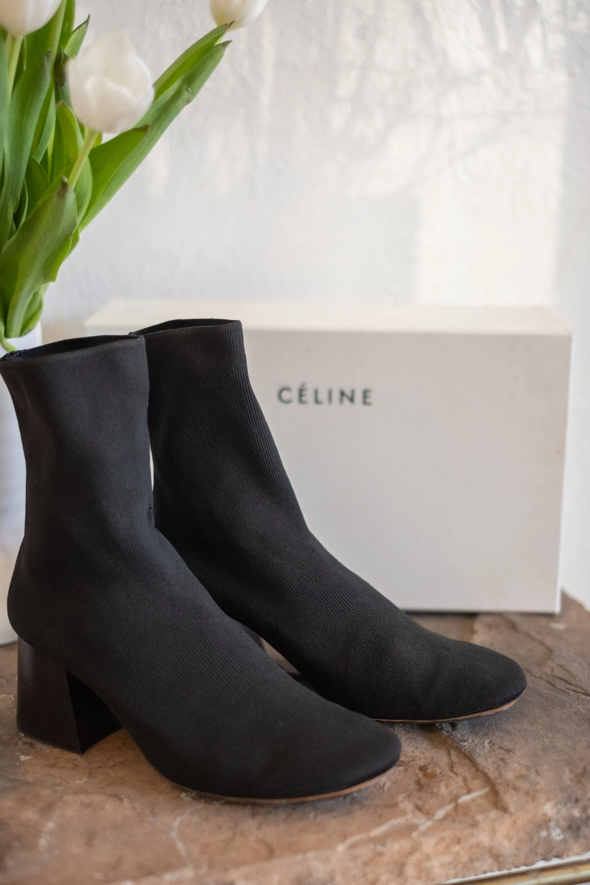 Céline Sock Boot Heels