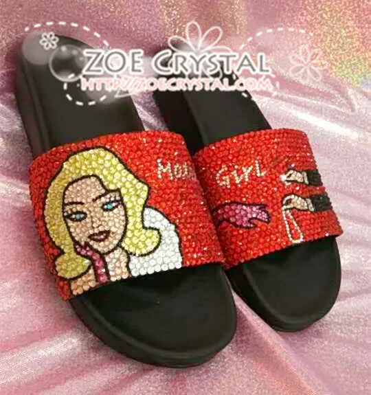 Customize Your Bling SANDALS SLIDES Slippers for Summer Holiday, Wedding, Festival, Fashion or Event with Bedazzled Swarovski Rhinestones