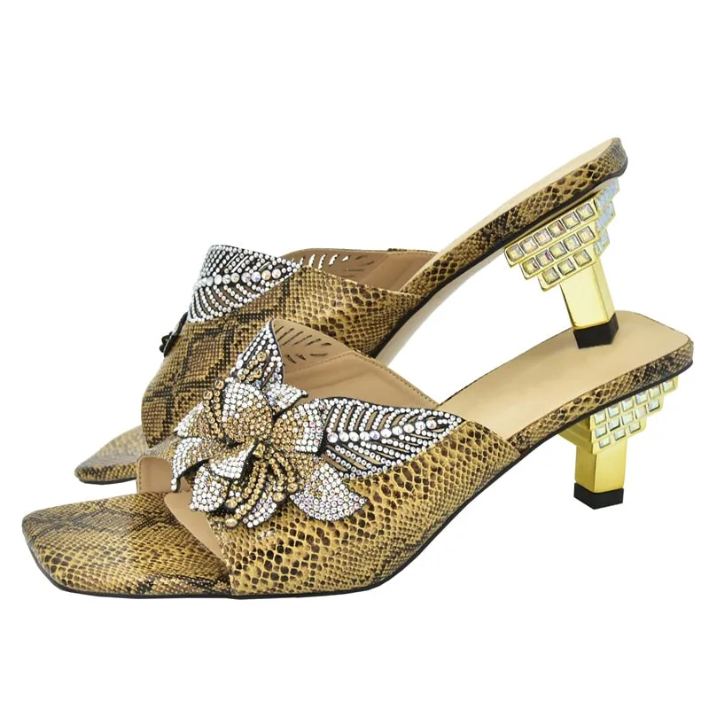 Damaris Serpentine Flower Sequin Sandals