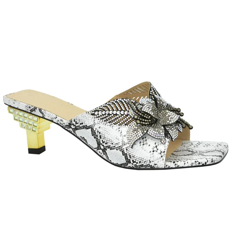 Damaris Serpentine Flower Sequin Sandals