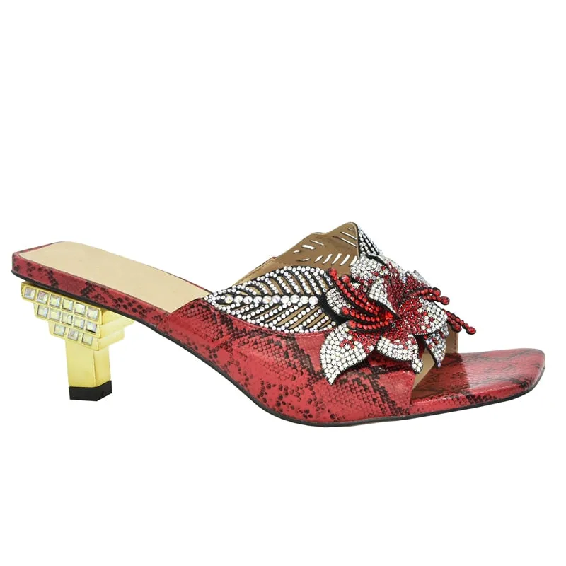 Damaris Serpentine Flower Sequin Sandals