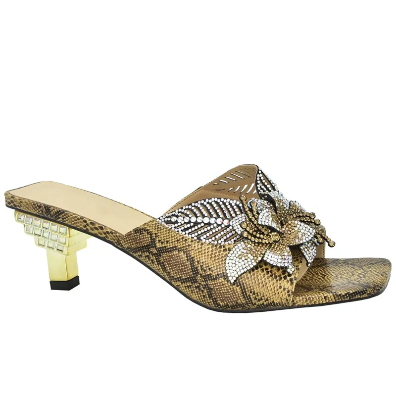 Damaris Serpentine Flower Sequin Sandals