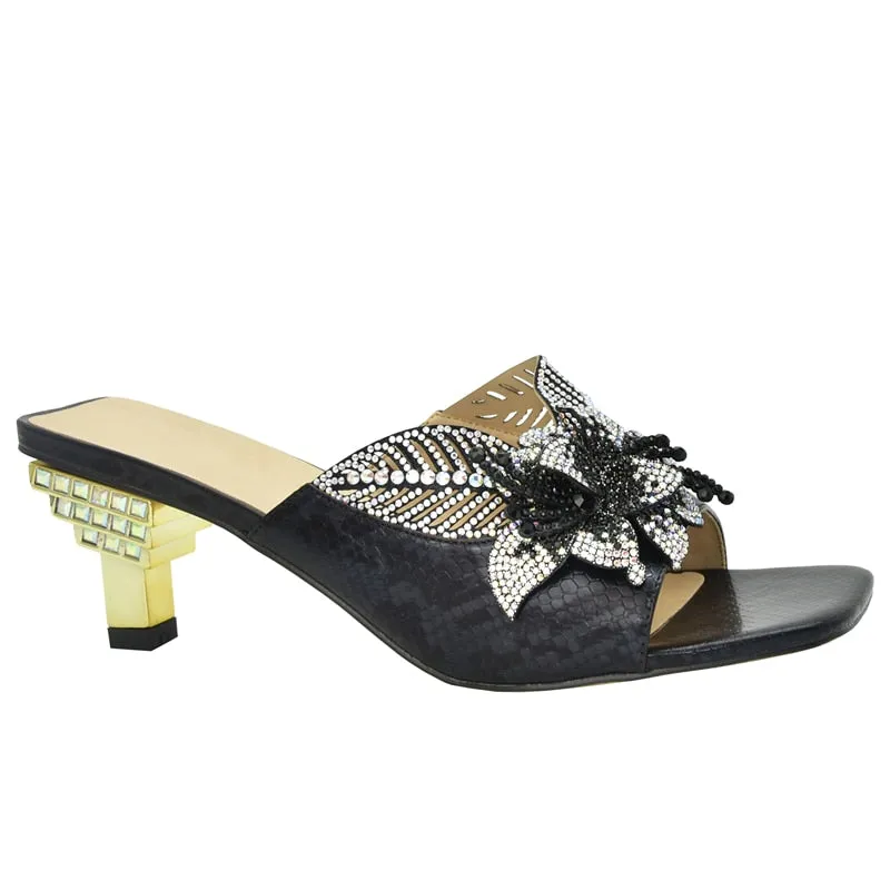 Damaris Serpentine Flower Sequin Sandals