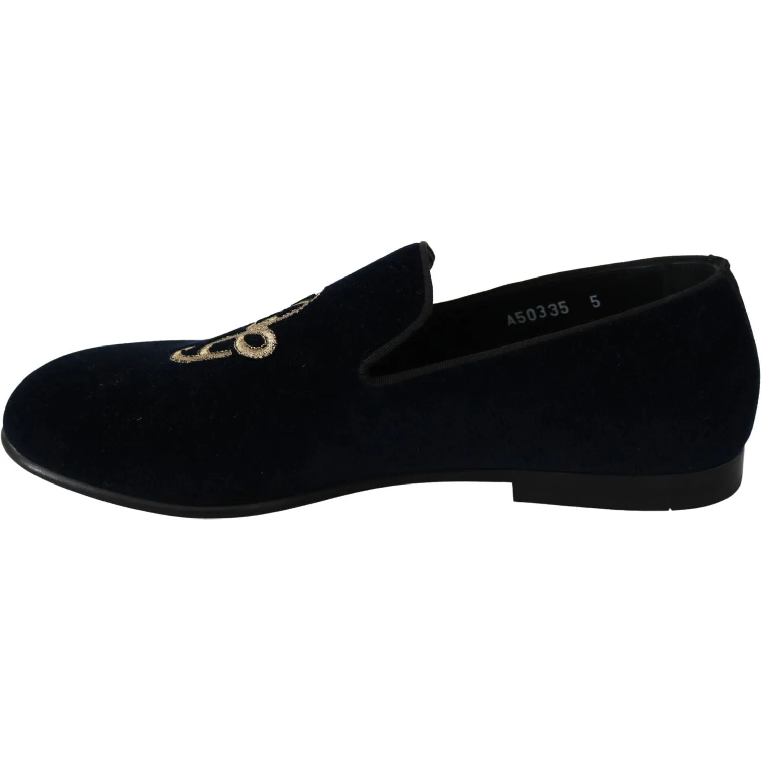 Dolce & Gabbana Elegant Blue Embroidered Loafers