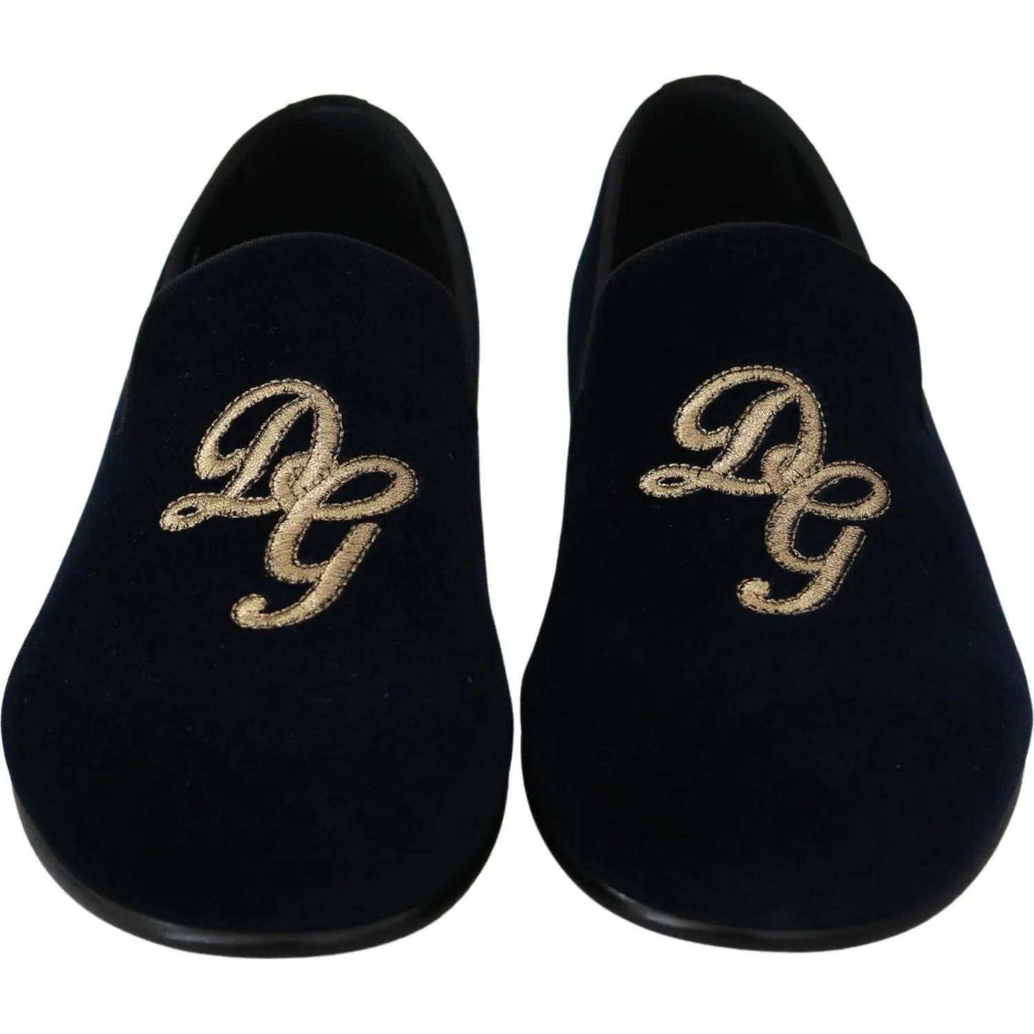 Dolce & Gabbana Elegant Blue Embroidered Loafers