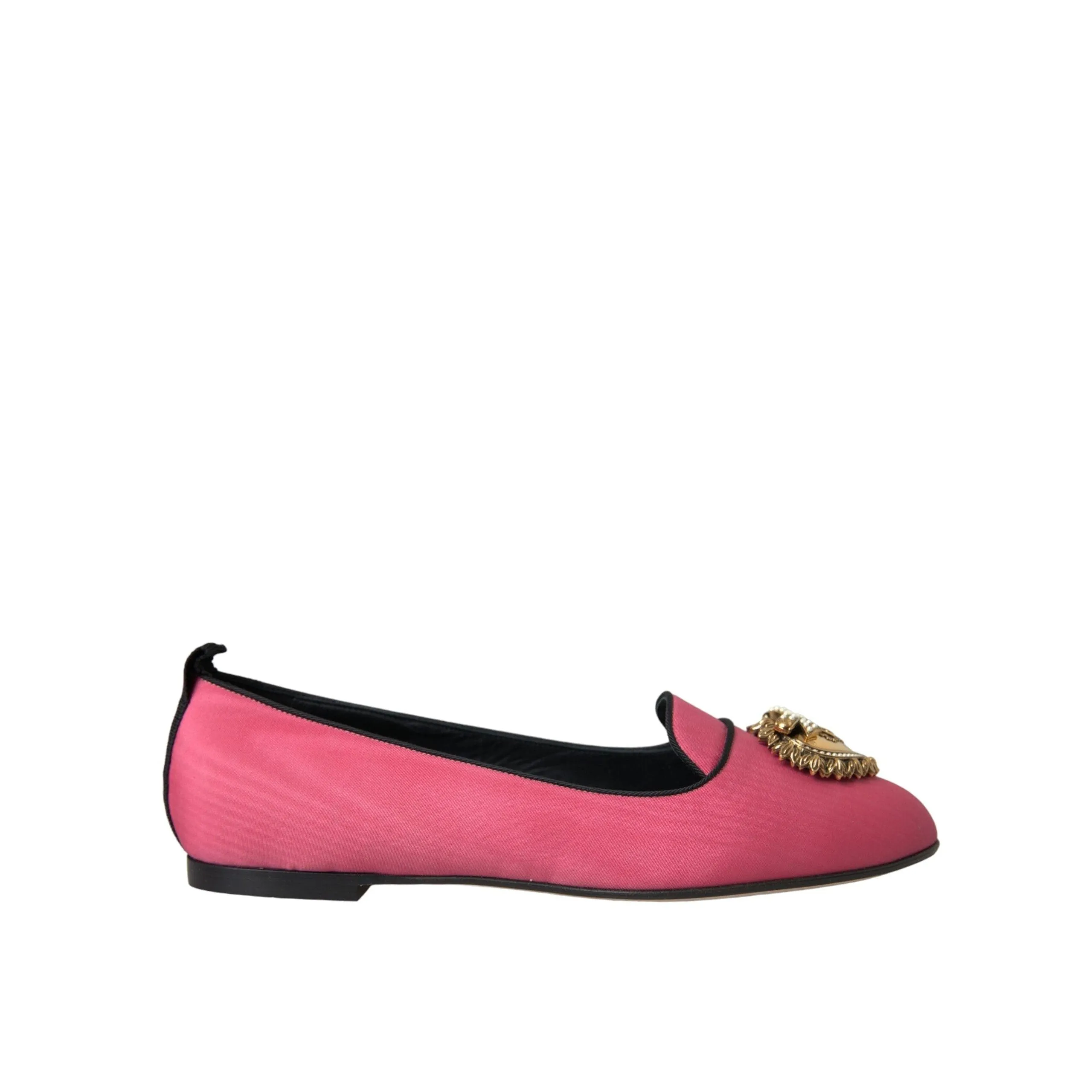 Dolce & Gabbana Pink Velvet Slip On Loafers Flats Shoes