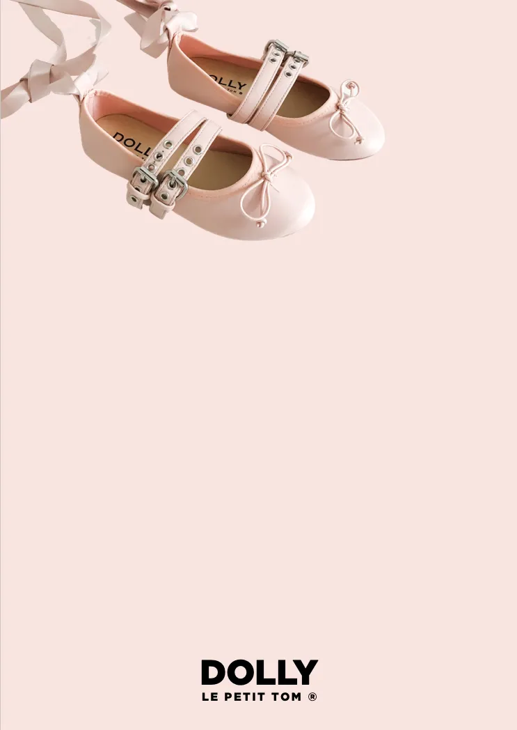 DOLLY MARY JANES BUCKLE BELT BALLERINAS WITH RIBBONS ( Including FREE Buckle Waist Belt!) pink