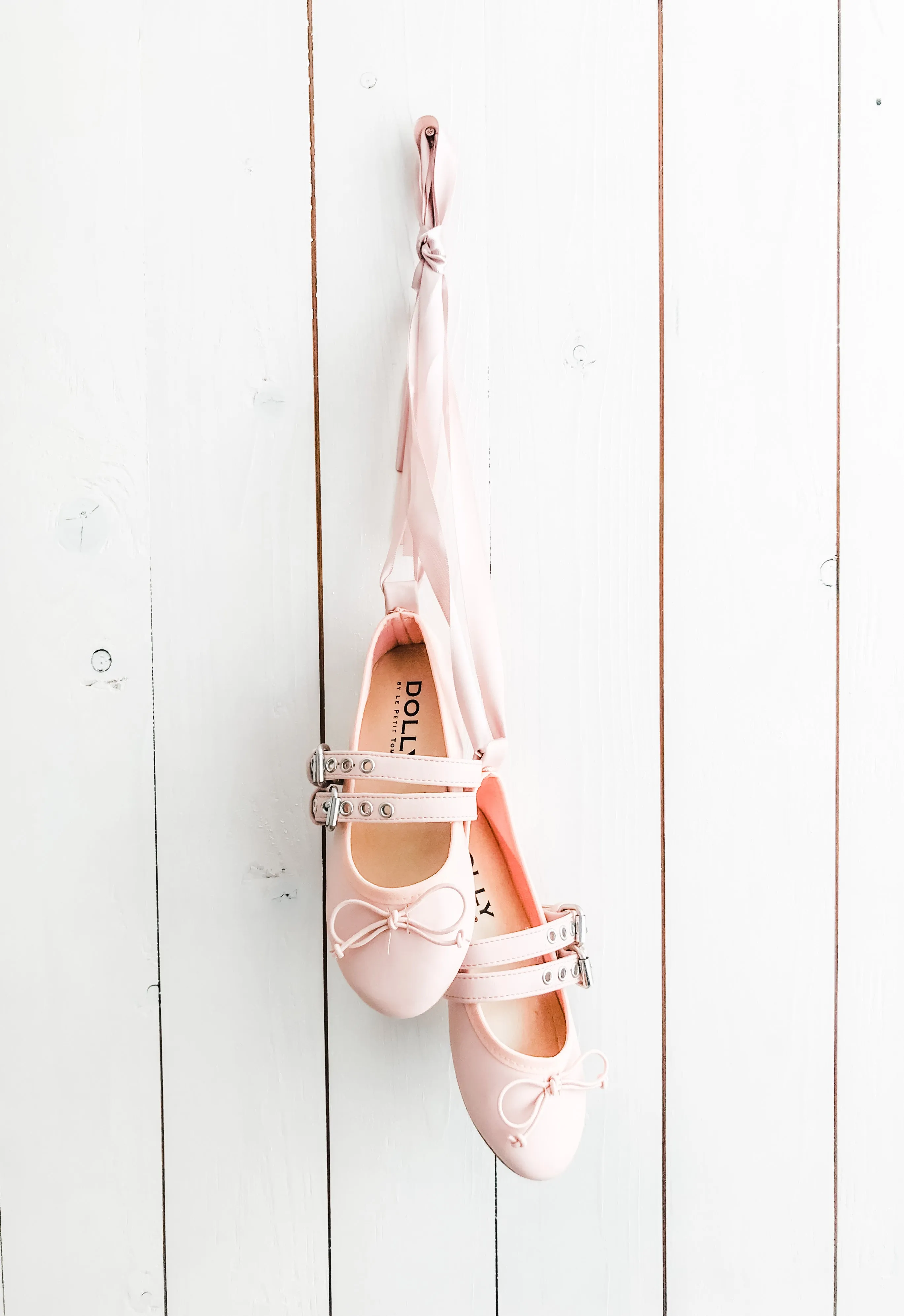 DOLLY MARY JANES BUCKLE BELT BALLERINAS WITH RIBBONS ( Including FREE Buckle Waist Belt!) pink