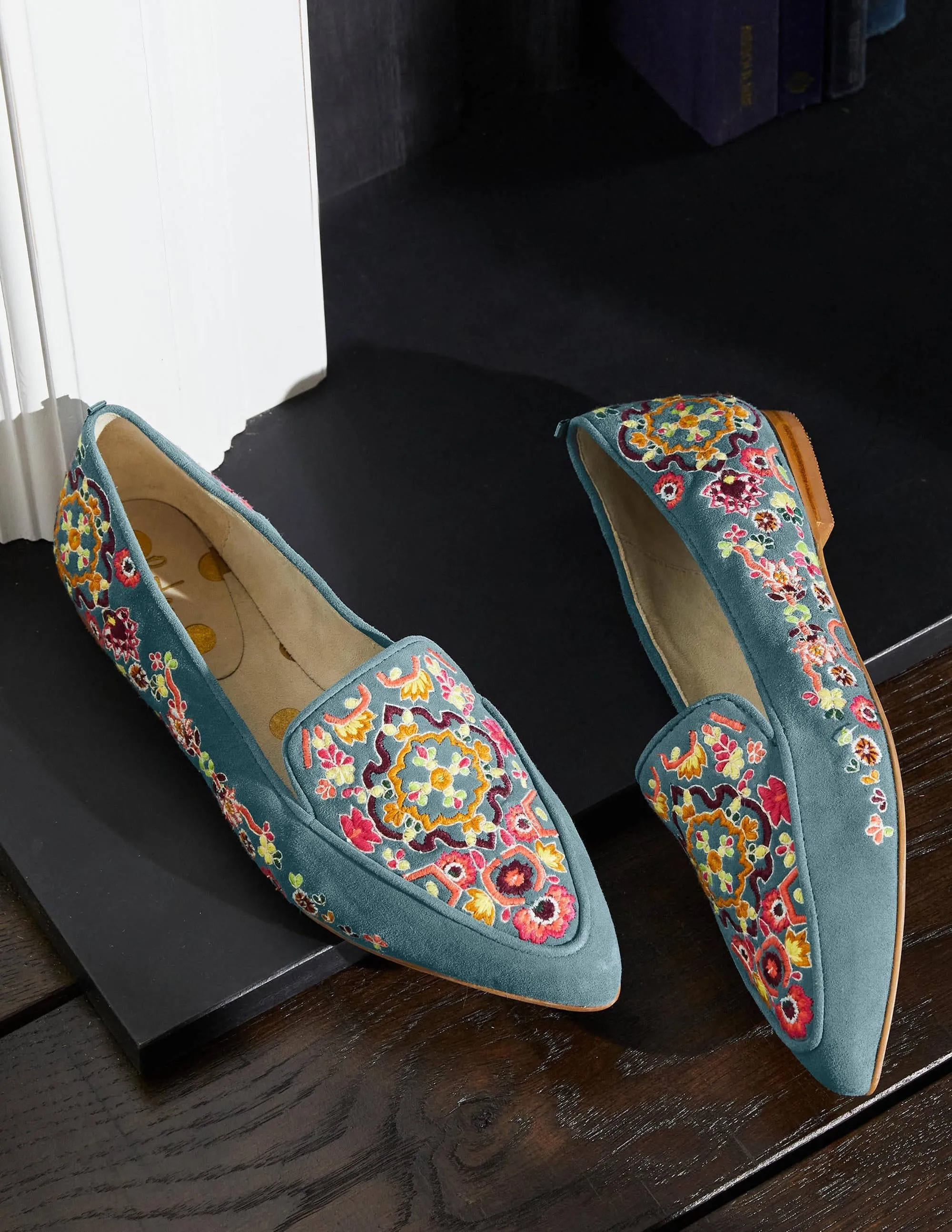 Embroidered Loafers-Cobble Grey, Tapestry