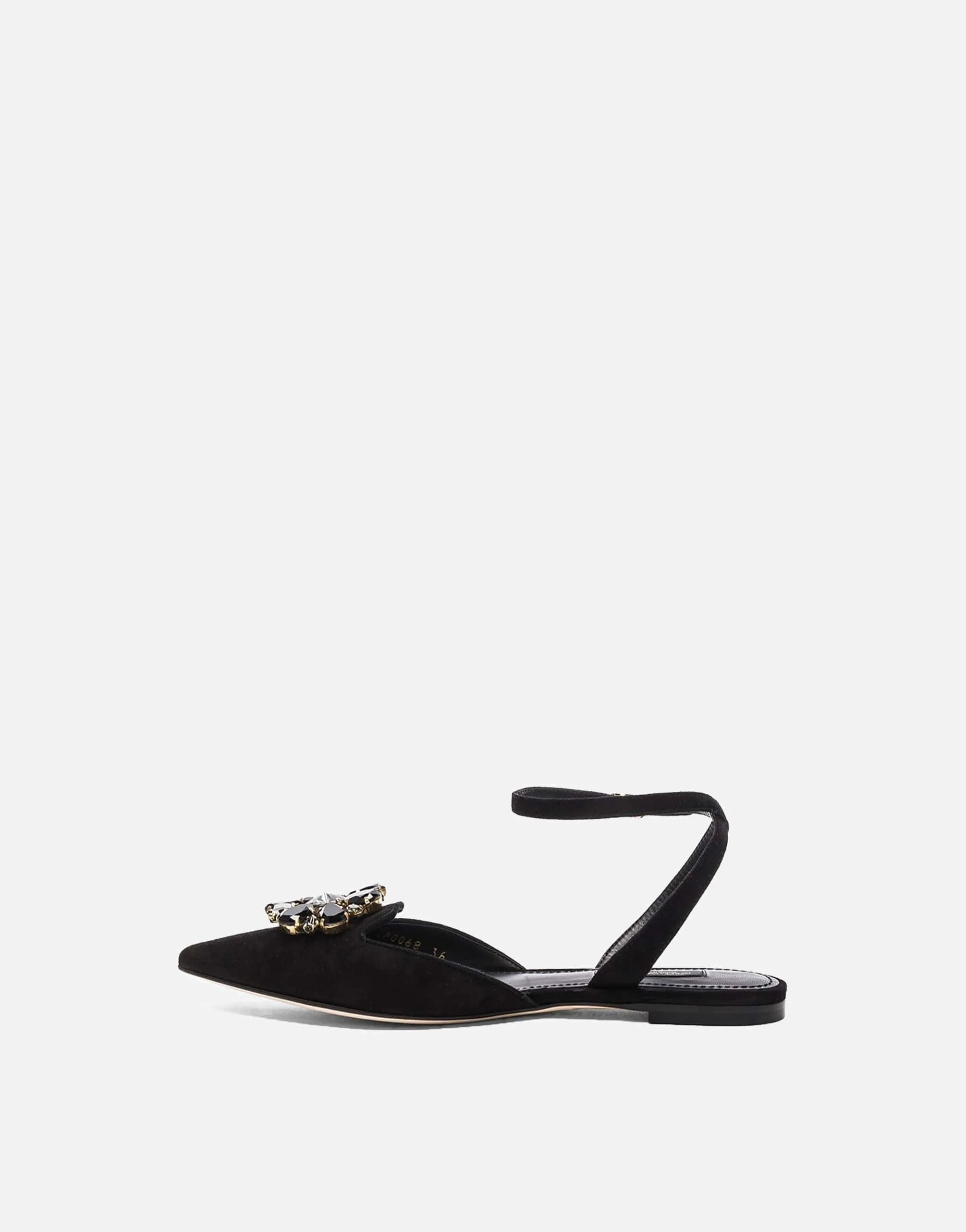 Flats With Ankle-Strap And Crystal Embellishments