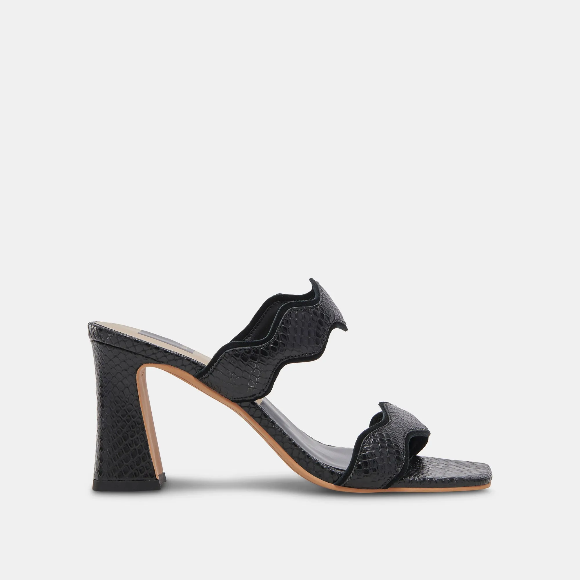 ILVA HEELS ONYX EMBOSSED LEATHER