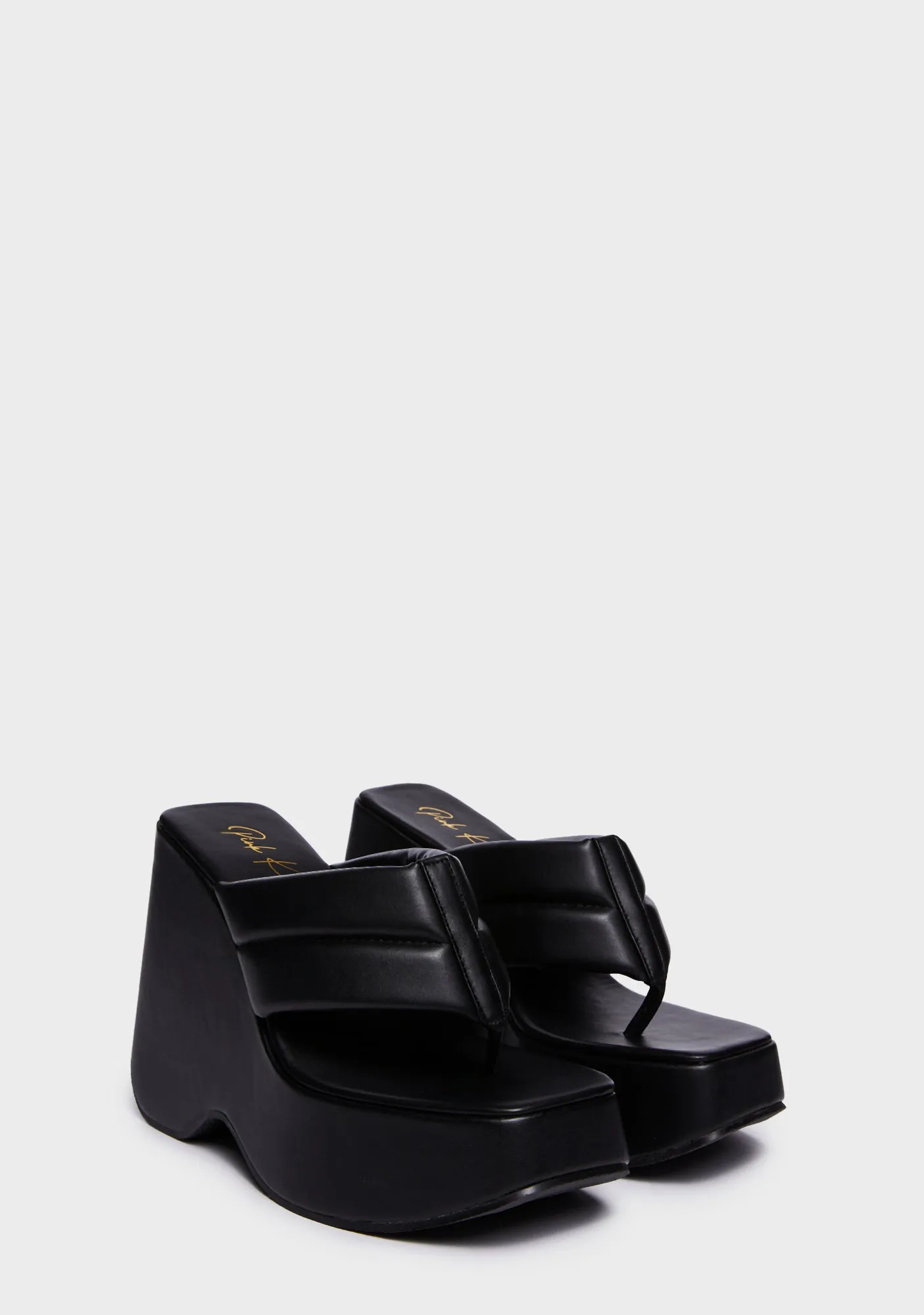 I'm Hypnotized Platform Sandals - Black