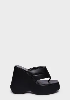 I'm Hypnotized Platform Sandals - Black