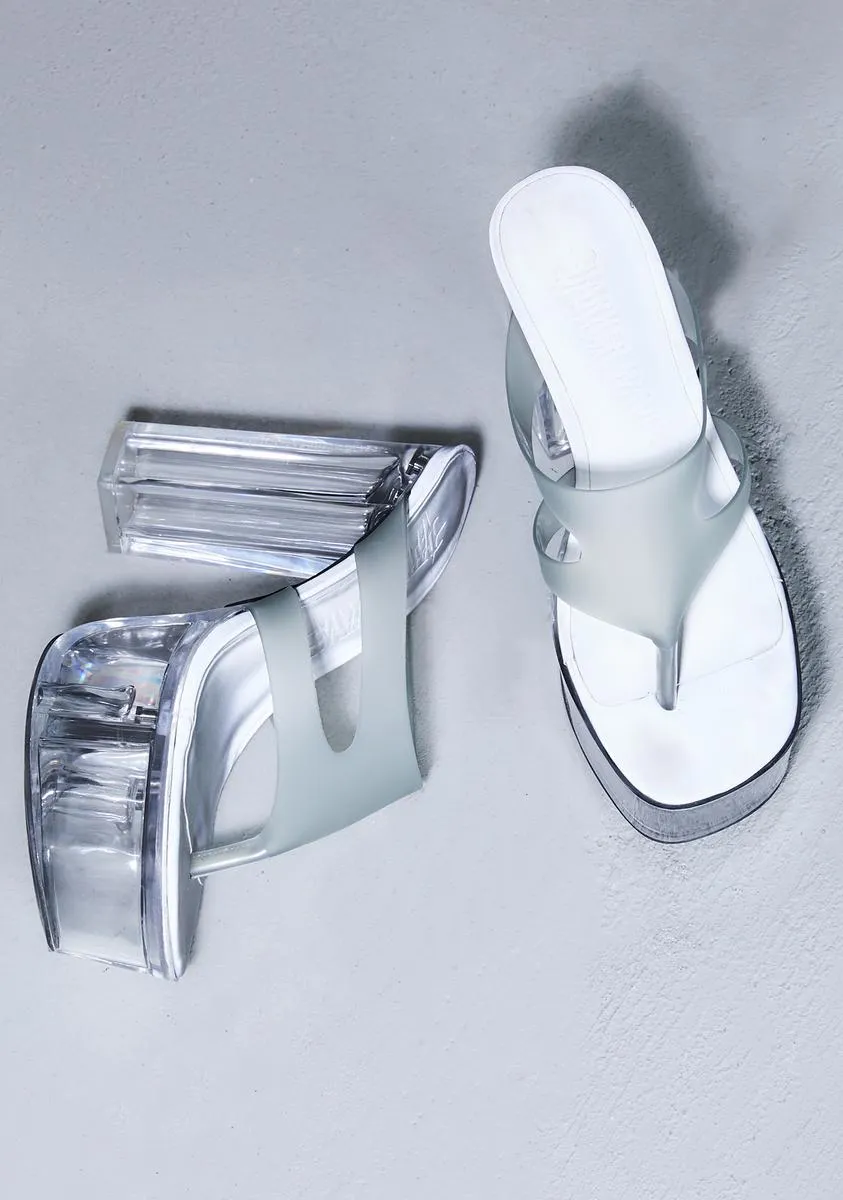 Kickdrum Clear Platform Thong Sandals