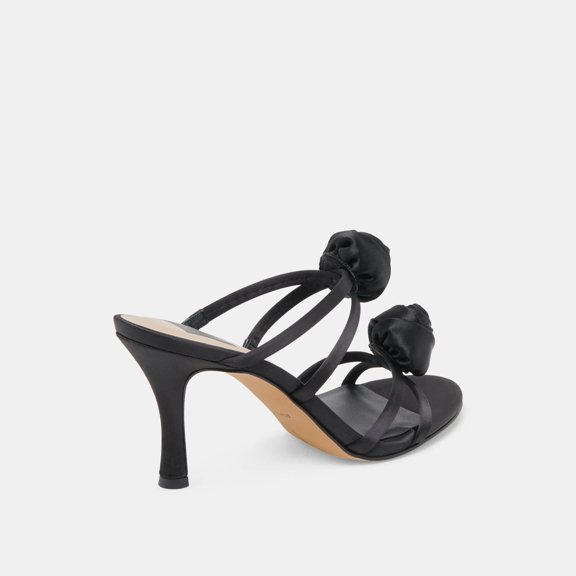 LINZY HEELS ONYX SATIN