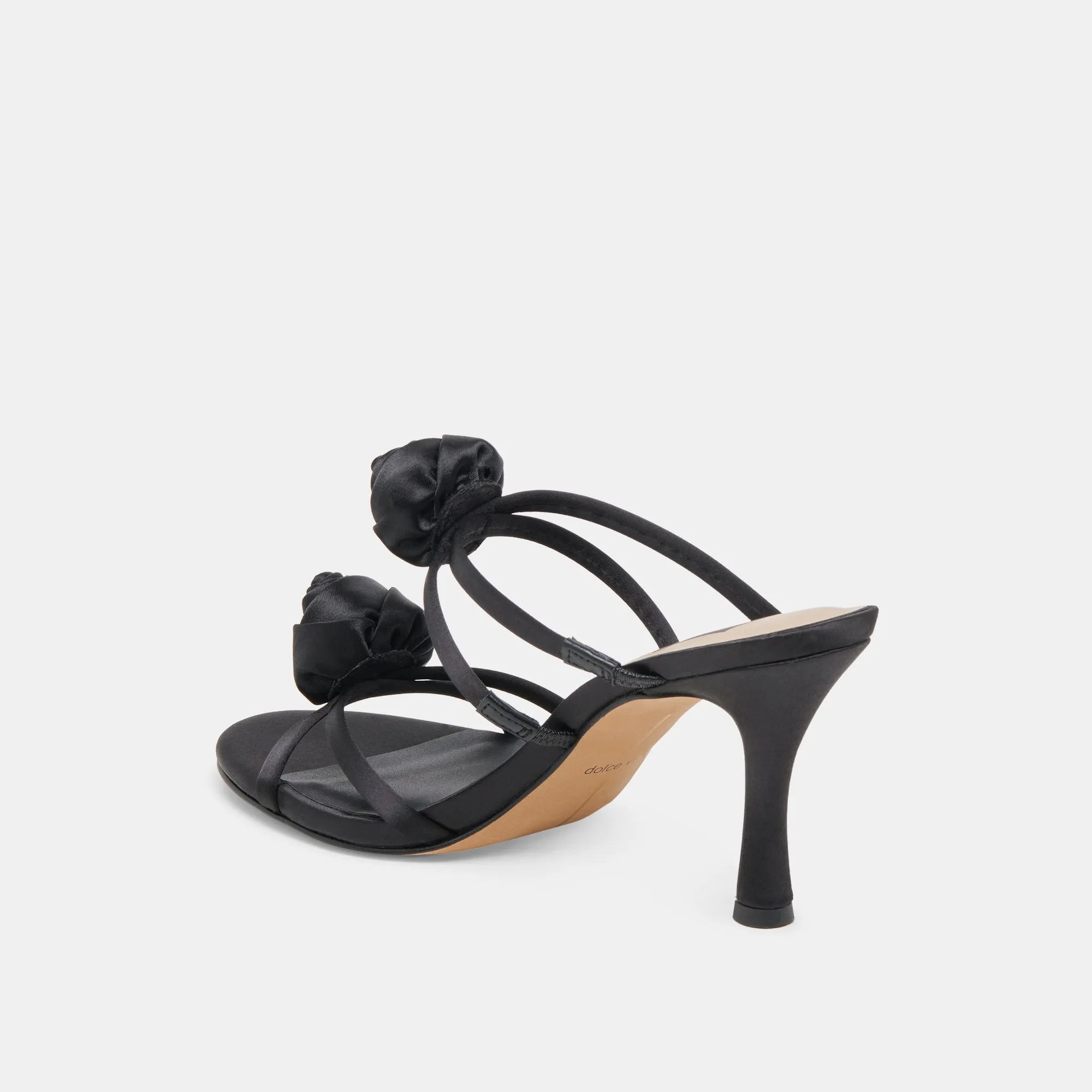 LINZY HEELS ONYX SATIN