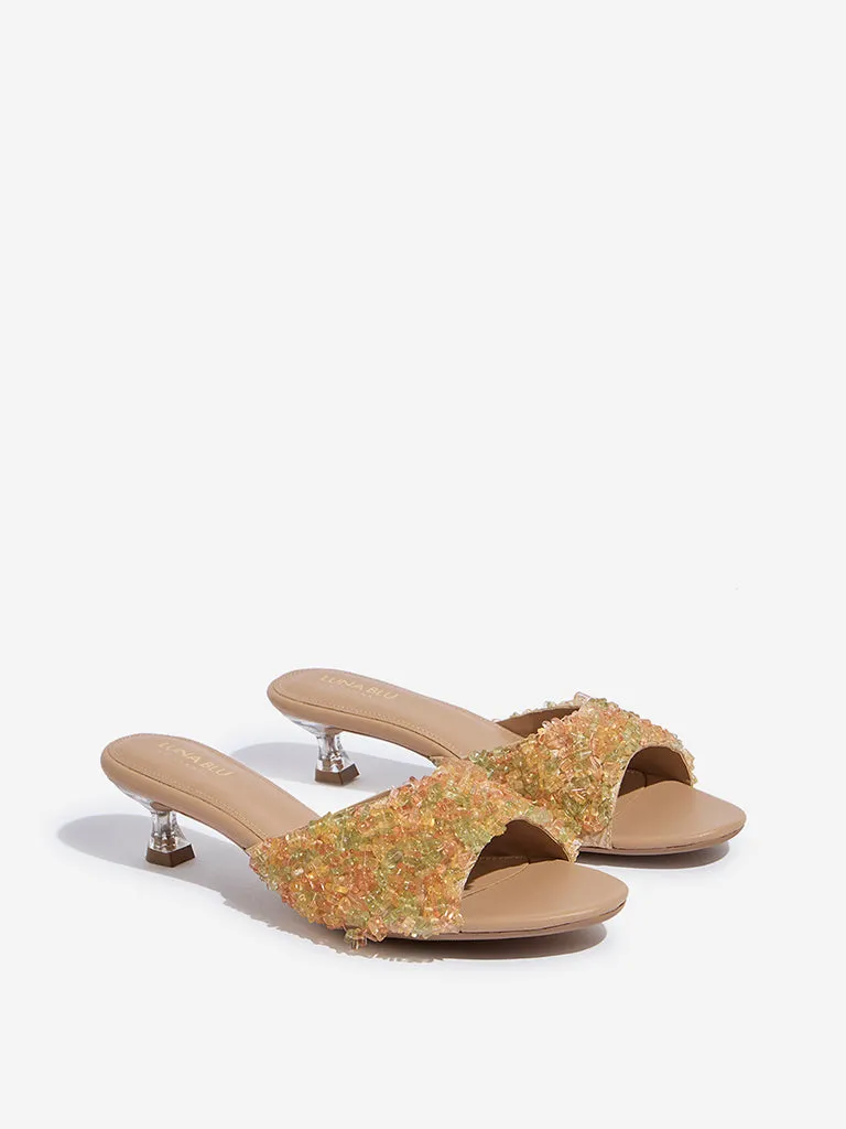 LUNA BLU Multicolour Crystal Embellished Sandals