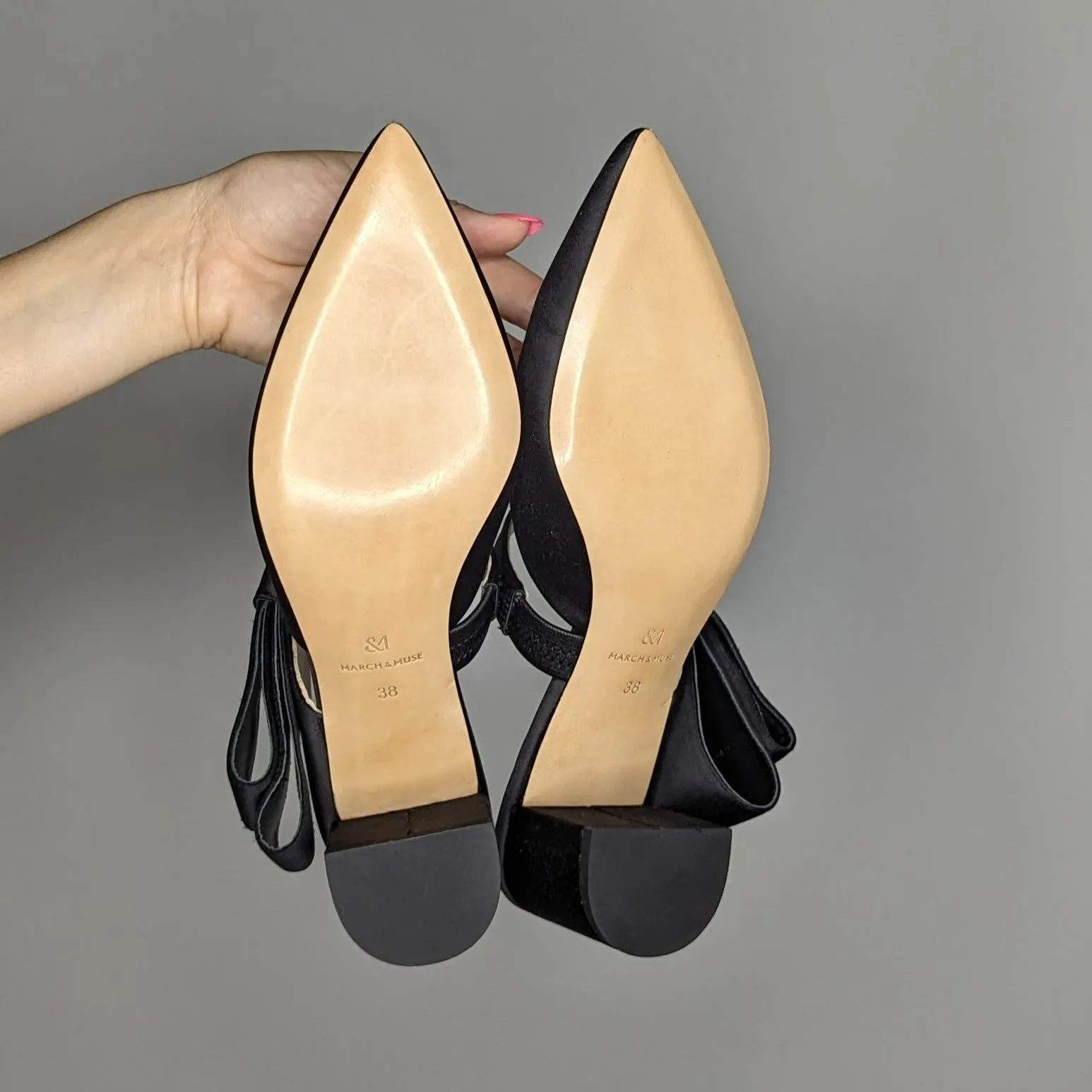 March Muse Black Sculptural Bow Block Heel Mule Heels