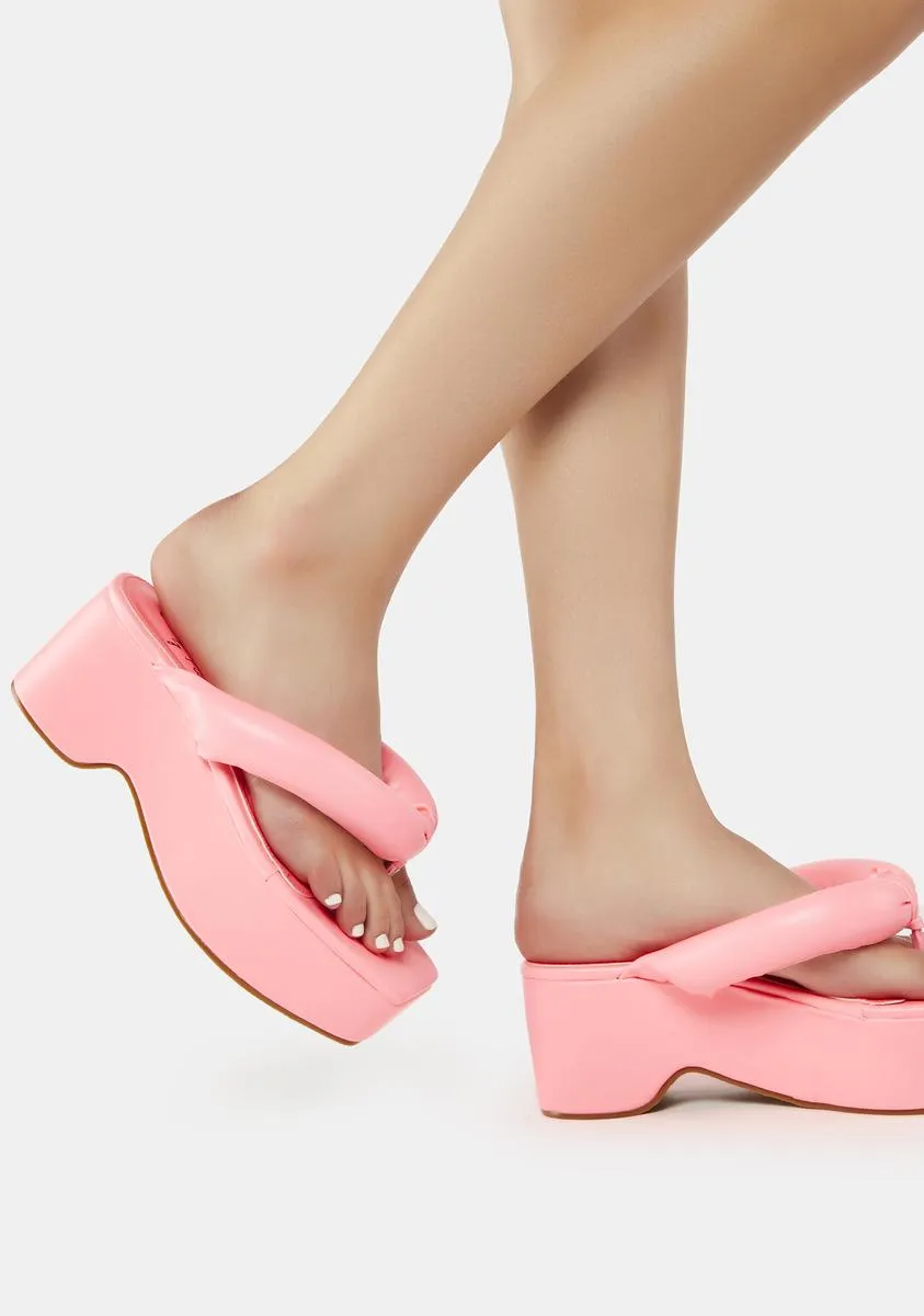 Pink Scotia Platform Sandals