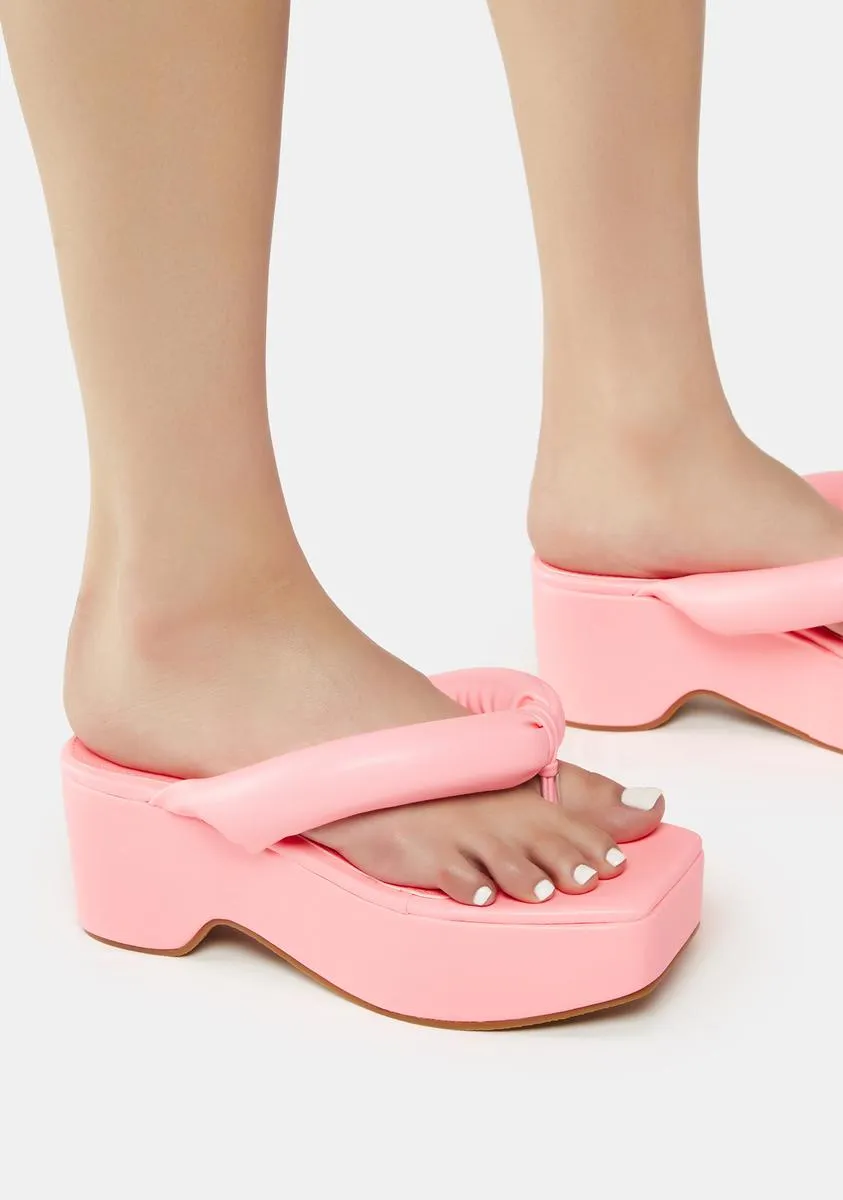 Pink Scotia Platform Sandals