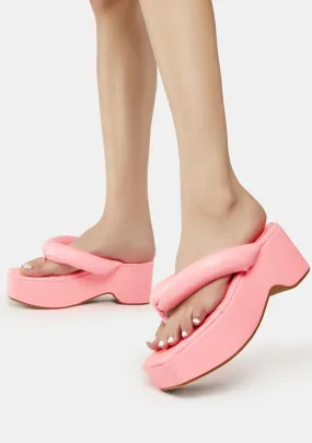 Pink Scotia Platform Sandals