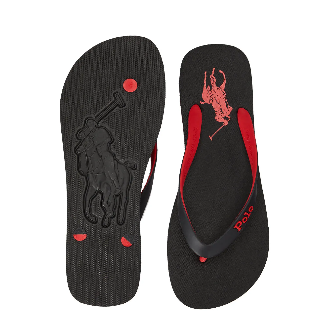 Polo Ralph Lauren Bolt Logo Flip-Flop Black / Red