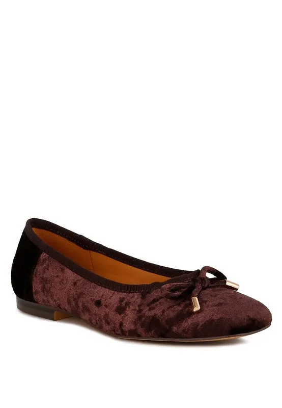 Rag Velvet Bow Ballerina Flats