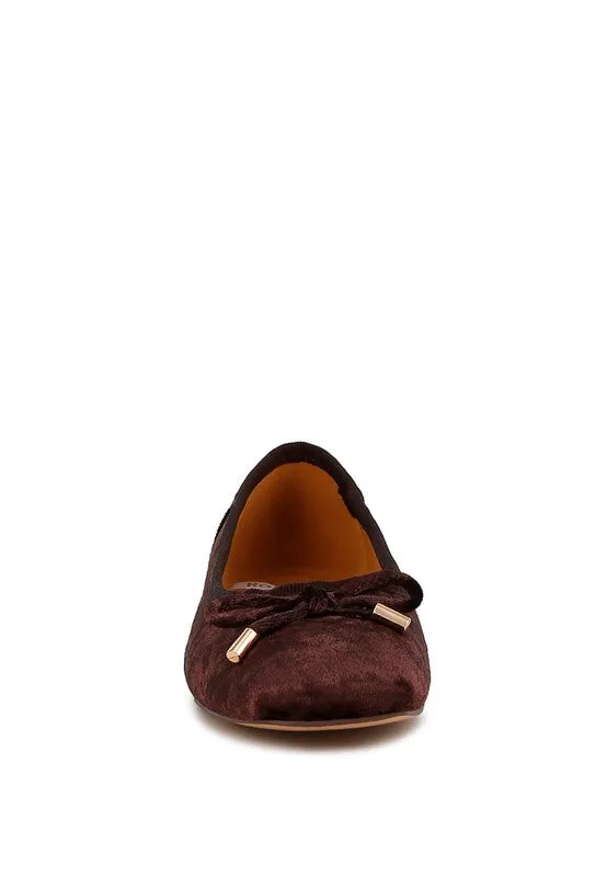 Rag Velvet Bow Ballerina Flats