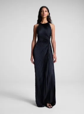 Reagan Satin Pleated Gown