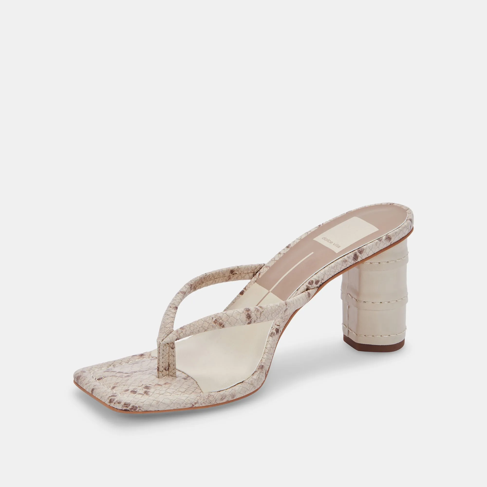 RHYE HEELS LT TAUPE EMBOSSED STELLA