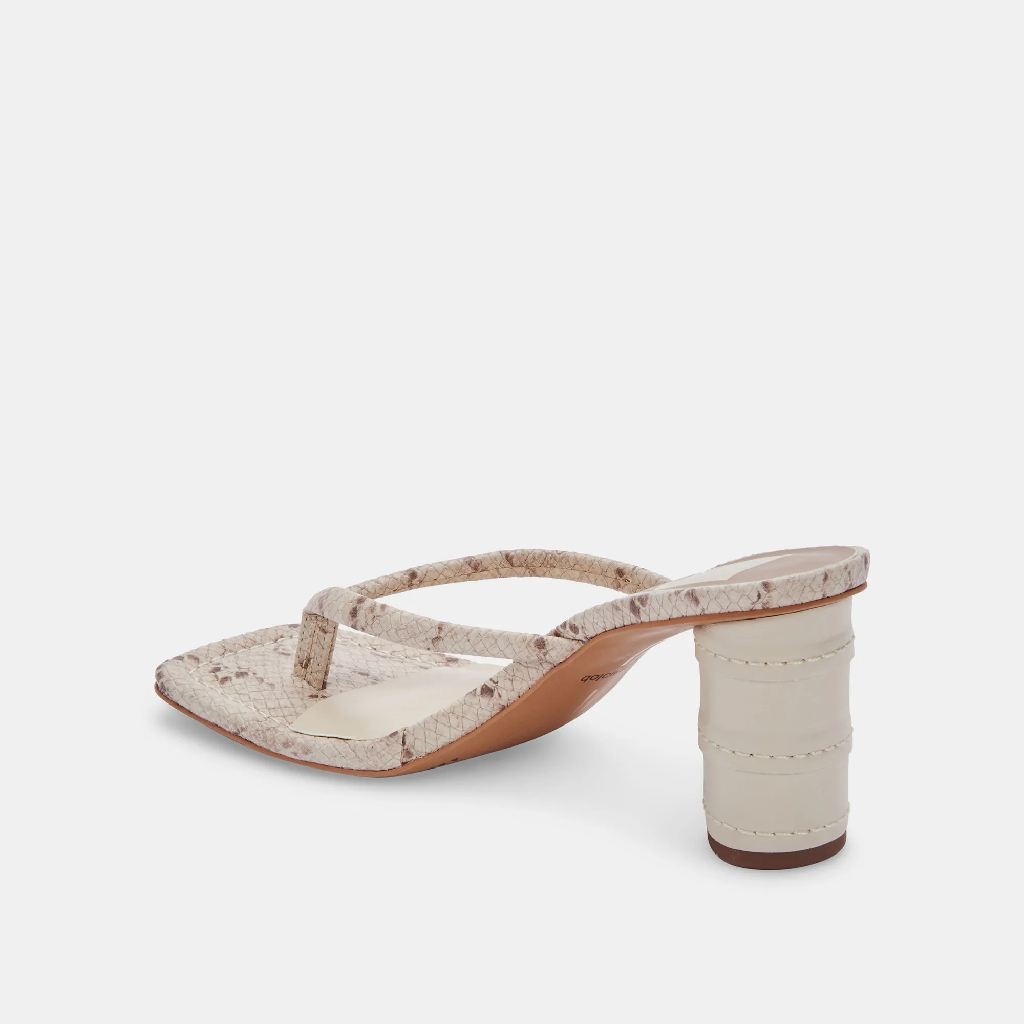 RHYE HEELS LT TAUPE EMBOSSED STELLA