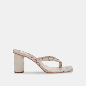 RHYE HEELS LT TAUPE EMBOSSED STELLA