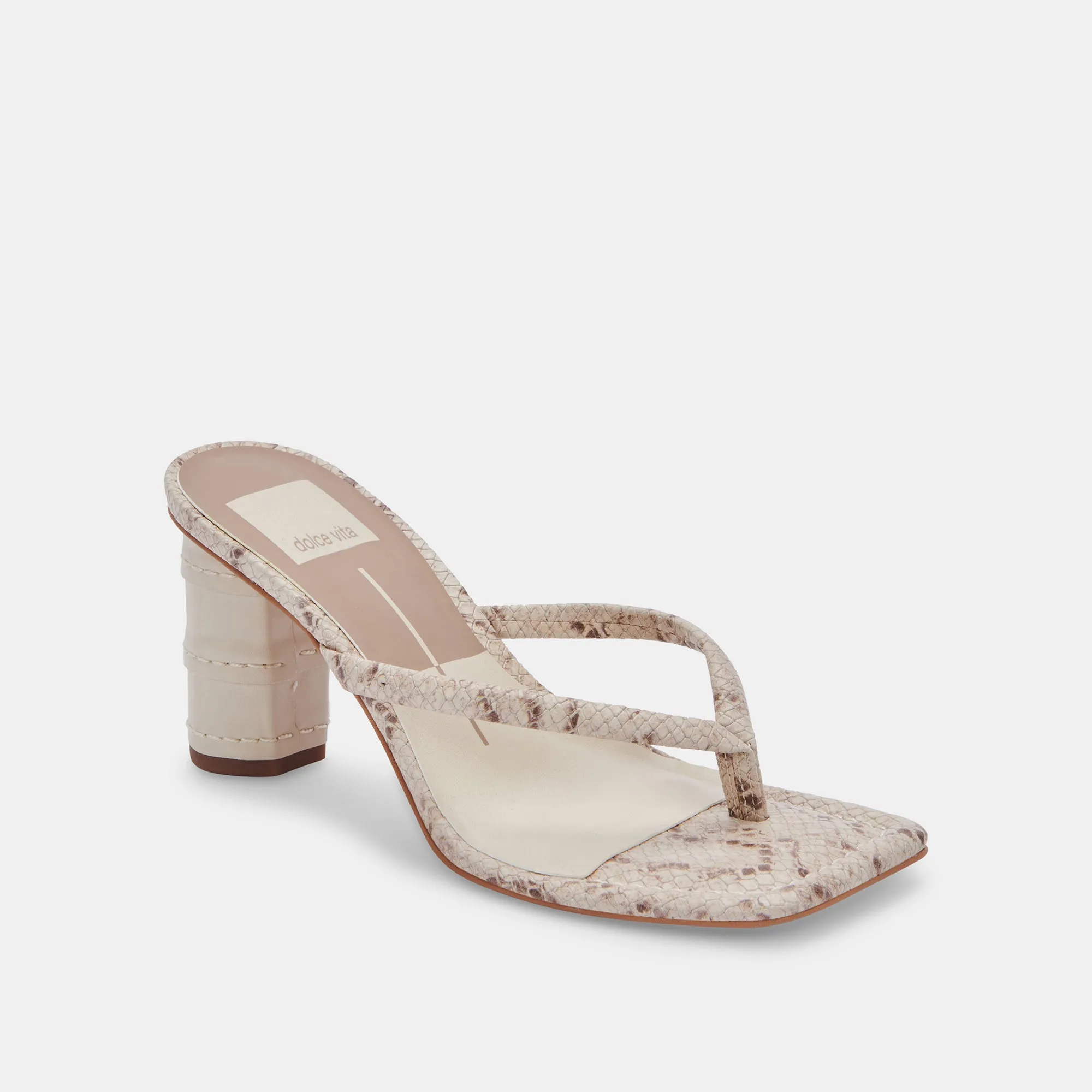 RHYE HEELS LT TAUPE EMBOSSED STELLA