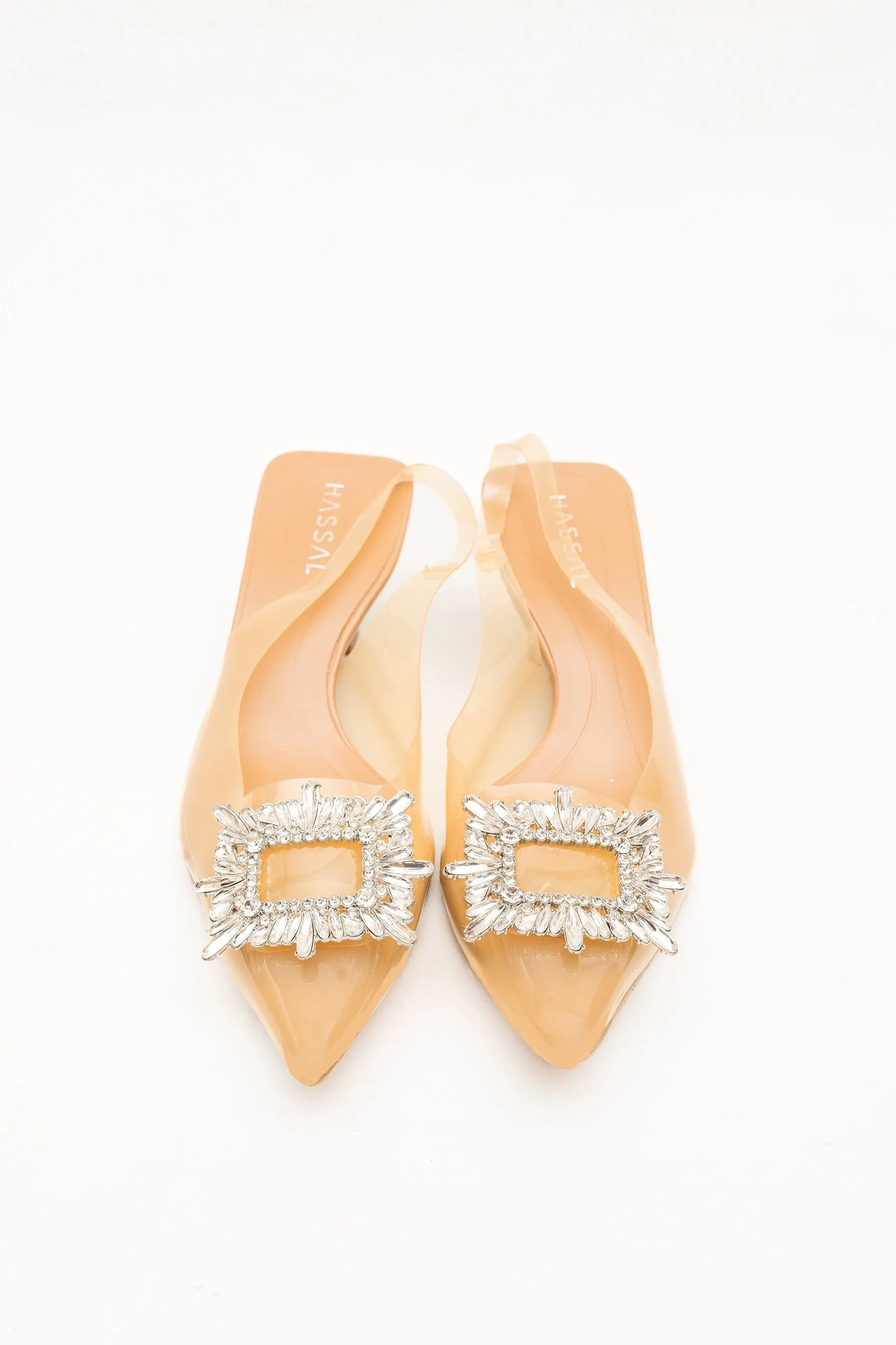 Rina Transparent Bow Heels Silver