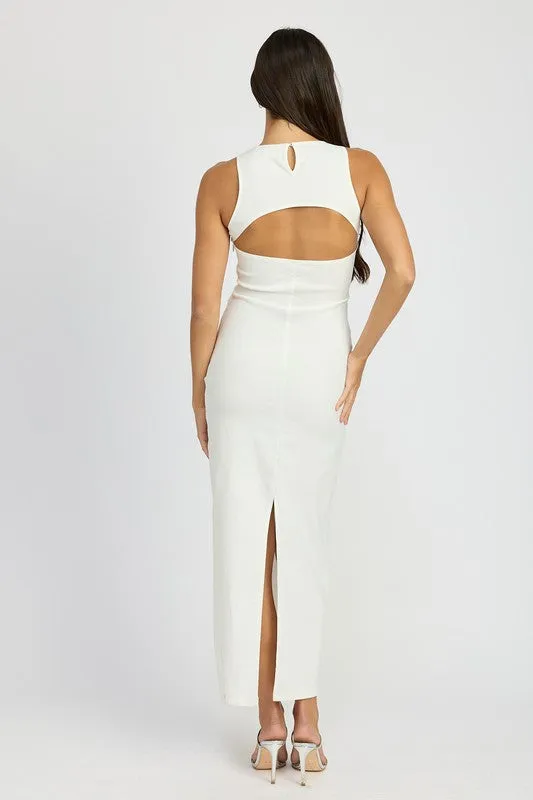 Sculptural Vision Cutout Midi Dress