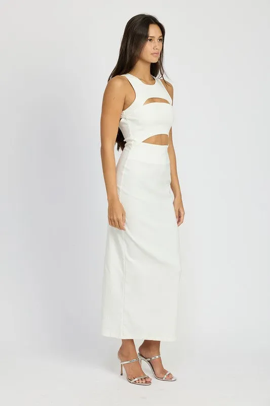 Sculptural Vision Cutout Midi Dress