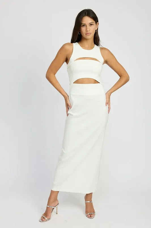 Sculptural Vision Cutout Midi Dress