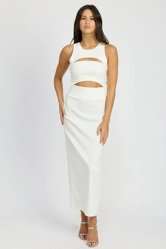 Sculptural Vision Cutout Midi Dress